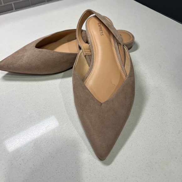 Express Shoes - Gently worn tan slip-on shoes by Express Size 10